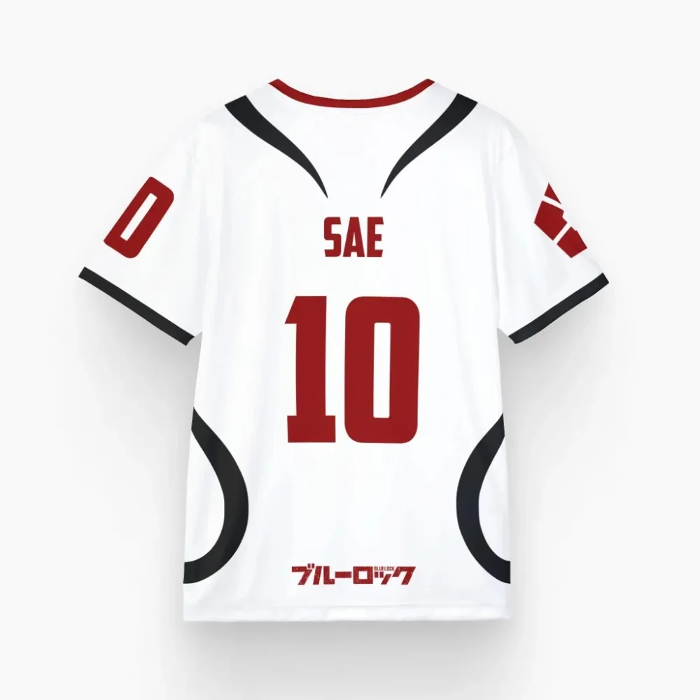 Herren Blue Lock Anime Trikot Sae Itoshi Cosplay 3D-Druck T-Shirt Mode Übergroßes Kurzarm Atmungsaktives Lässiges Streetwear-Oberteil