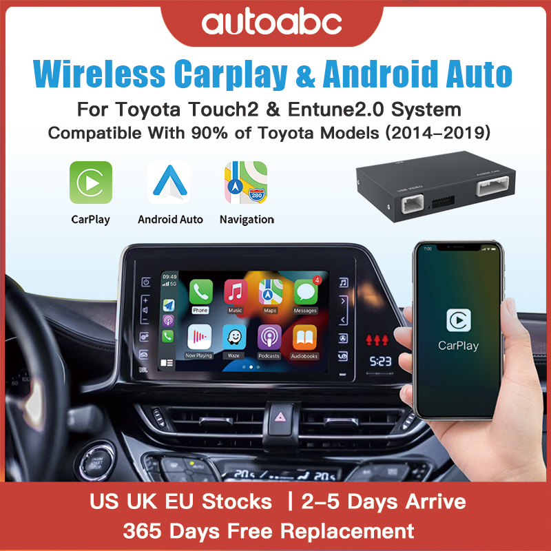 AUTOABC Carplay Android Auto para Toyota Touch2 Entune 2,0 Highlander Tundra Sienna Prius Yaris Camry CHR módulo Multimedia