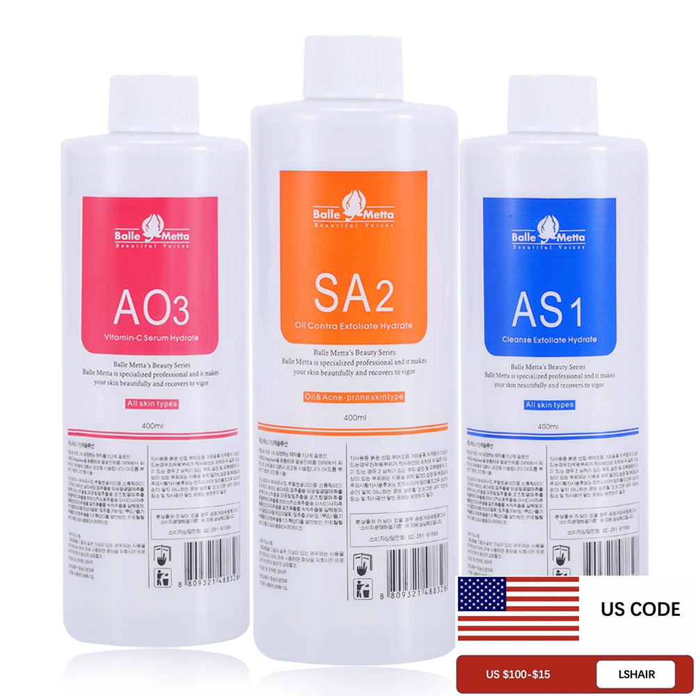 3 шт./лот, 1200 мл, жидкая сыворотка для лица Hydra, раствор Aqua Peel для лица AS1 SA2 AO3 для косметической машины, ухода за кожей, глубокая очистка