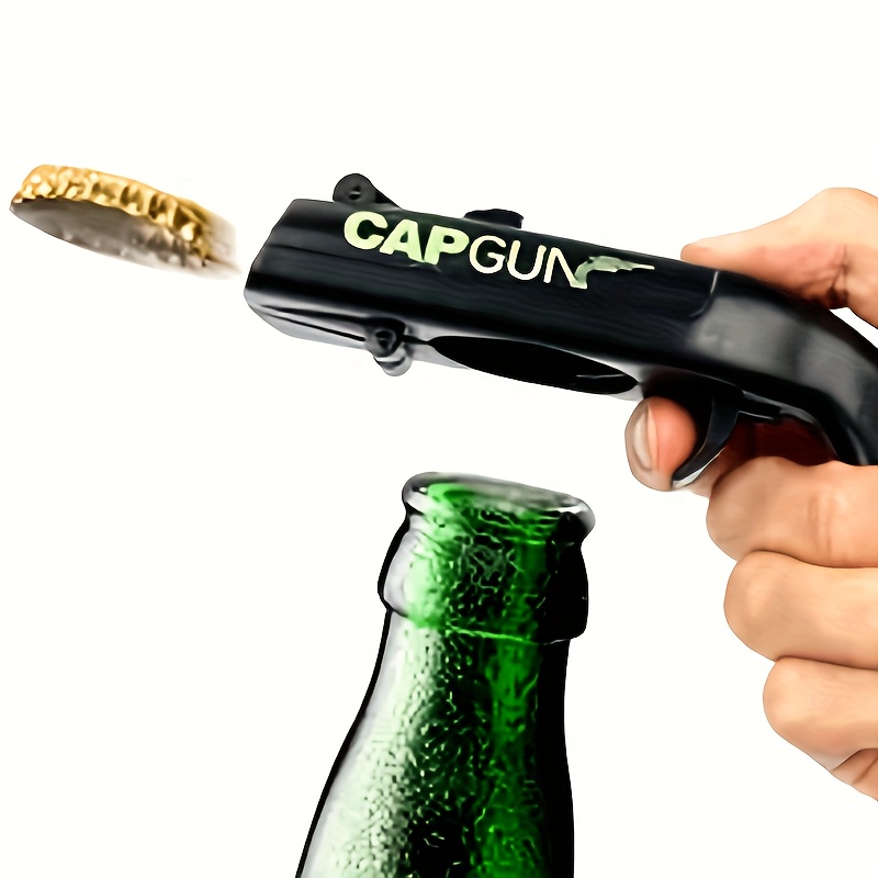 Abridor de botellas con tapa divertido, perfecto para el hogar, bares, fiestas y regalos de boda, pistola con tapa para hombres, abridor de botellas de cerveza, 1 ud.