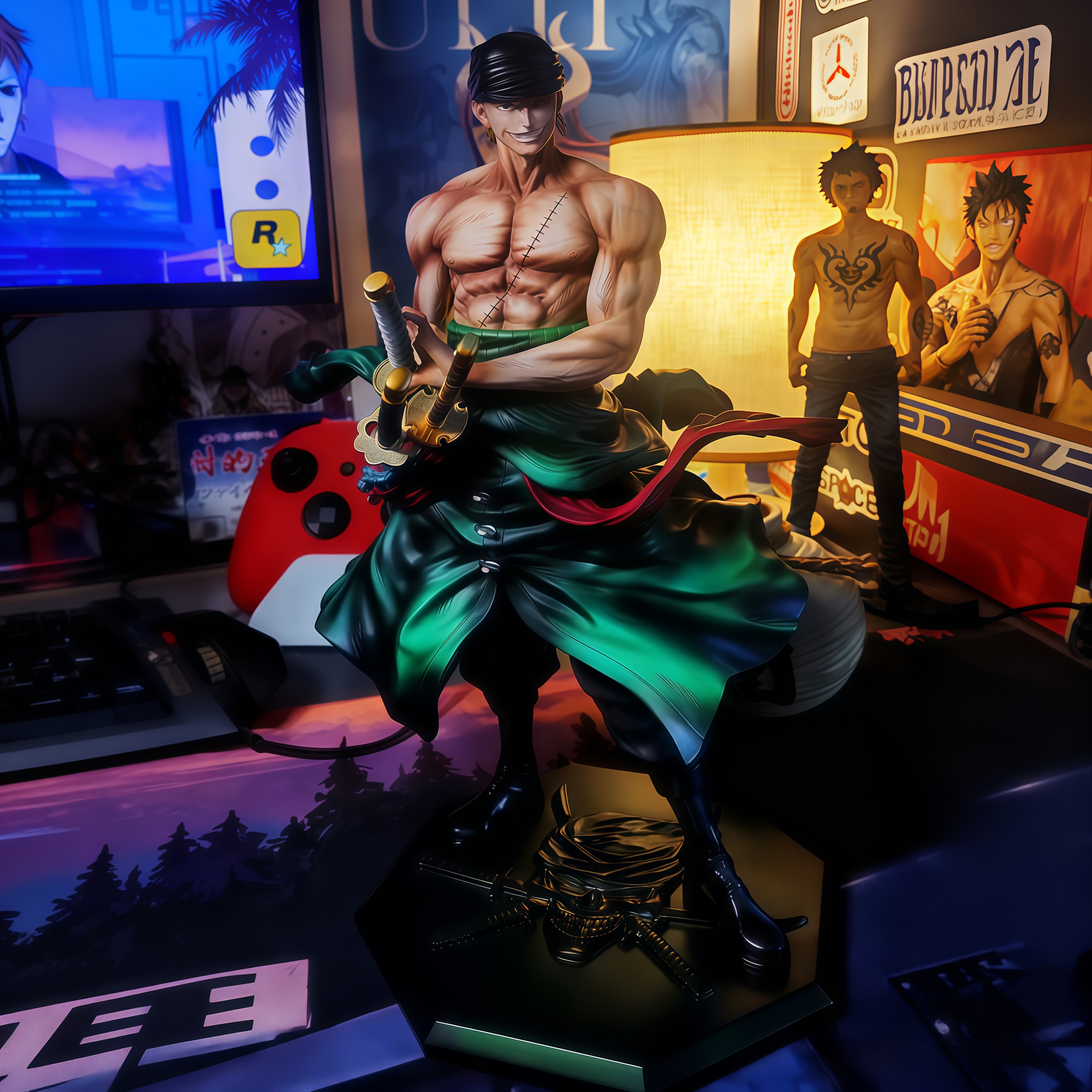 28 cm une pièce Anime Figure Roronoa Zoro Figurine Zoro Figurine Pvc Gk Statue modèle poupées Collection bureau décoration loisirs jouets