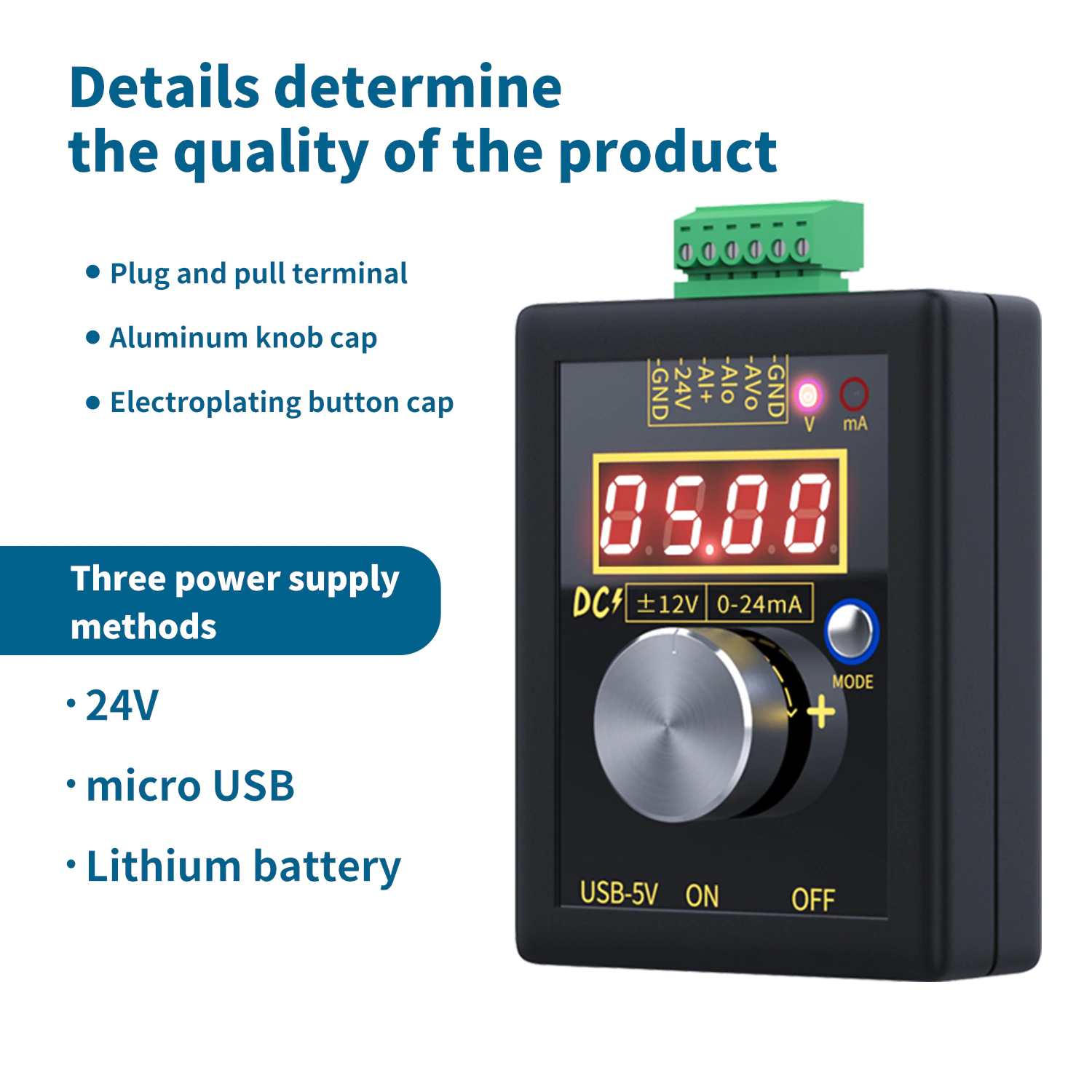 FNIRSI SG-002 4-20mA 0-10V Spanningssignaalgenerator 0-20mA Stroomzender Professionele elektronische meetinstrumenten