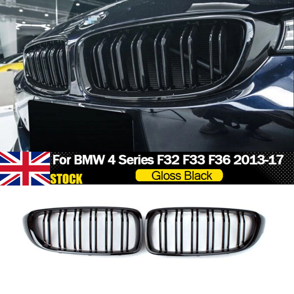 กระจังหน้ารถ F32แบบ4ซีรีส์สำหรับ BMW F36 F33สีดำเงาทรงไตบาร์คู่สไตล์ M4