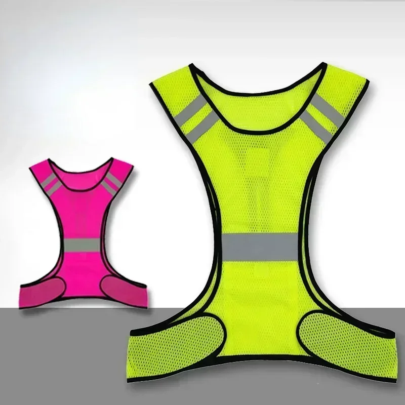 Gilet de sécurité haute visibilité pour la course à pied, gilets d'équitation en plein air de nuit, glaçage structurels ent, jaune et orange