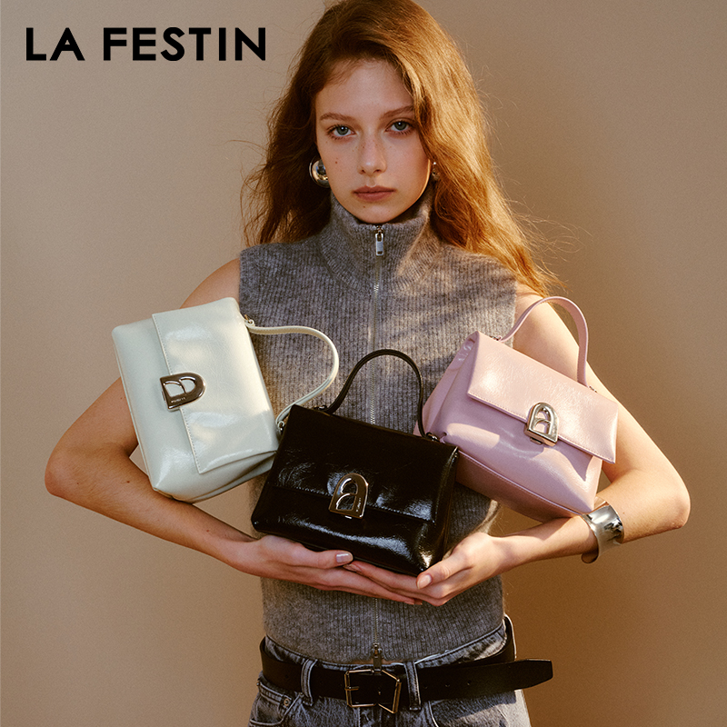 LA FESTIN Nuova borsa originale da donna Borse firmate di lusso Borsa a tracolla a tracolla Borsa in pelle Borsa piccola Serie di porte a trapezio