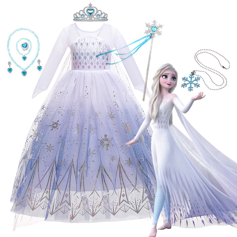 Disney criança meninas cosplay congelado elsa malha trajes neve rainha elsa princesa vestido longo festa de halloween carnaval roupas