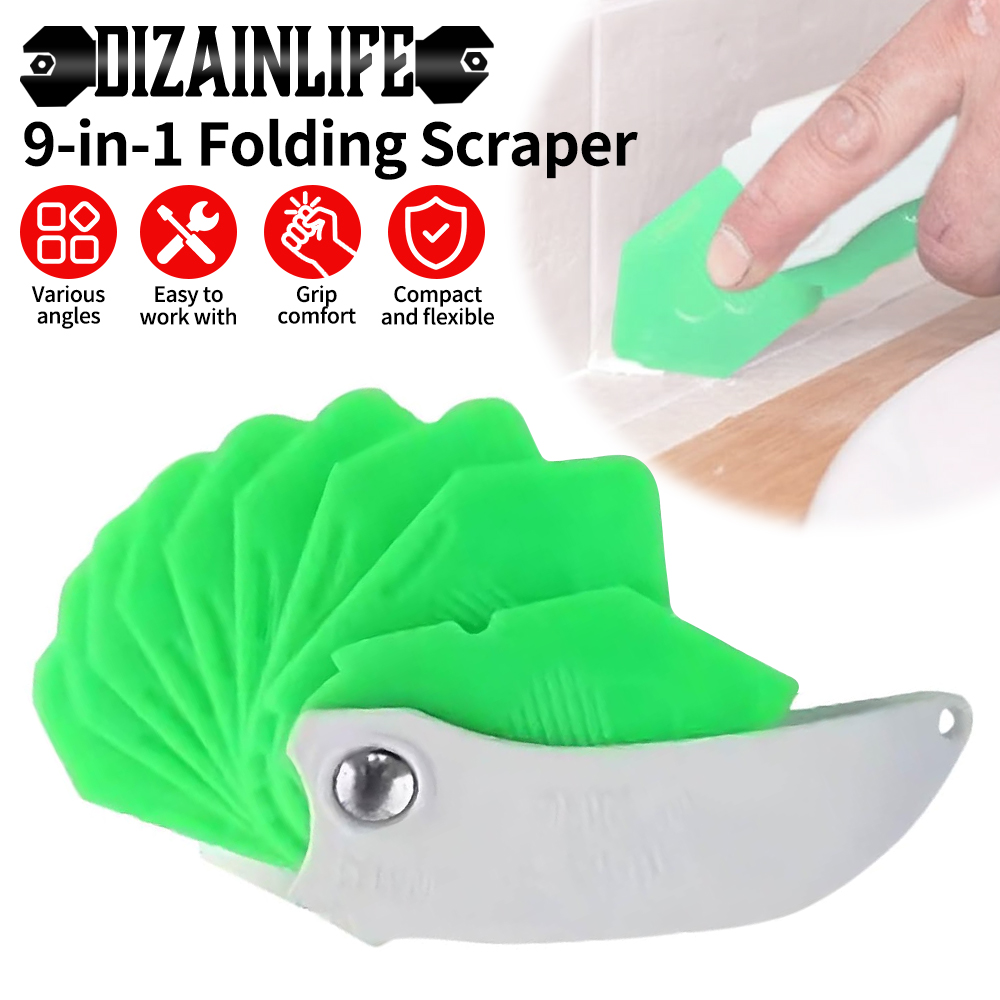 Ferramenta de calafetagem de silicone 9 em 1, selante profissional, espalhador de selante de juntas, espátula para remoção de borda de rejunte de janela de azulejo