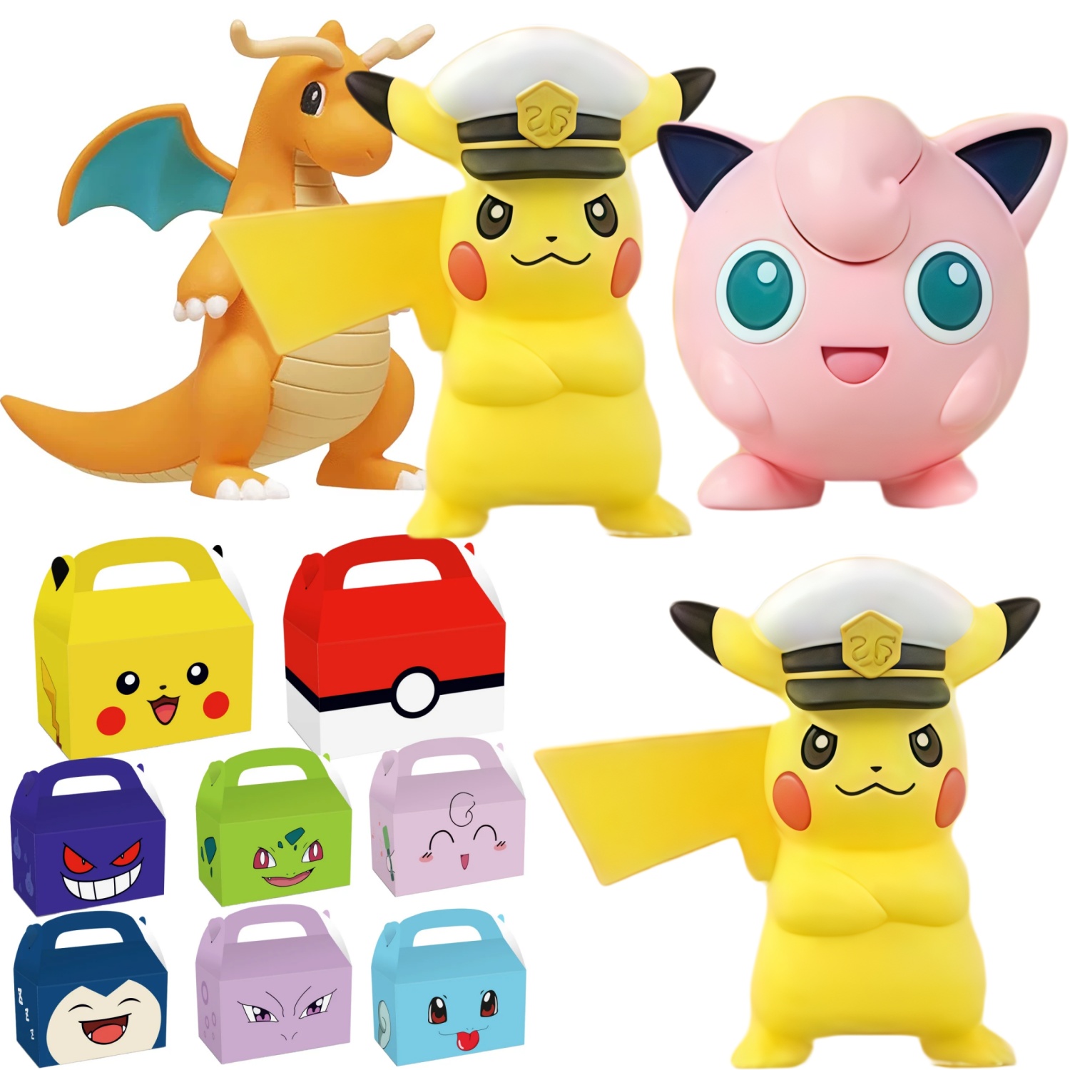 Pokemon Süßigkeitenbox Geburtstagsparty-Deko Pikachu Papier-Geschenktüten Pokeball-Geschenkverpackung Baby-Shower Kinderparty-Gastgeschenke