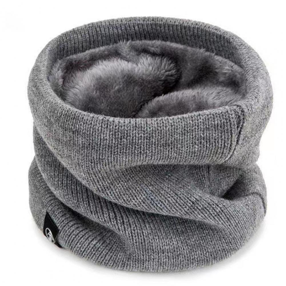 Aquecedor de pescoço de malha masculino feminino inverno à prova de vento grosso forro de pelúcia ao ar livre ciclismo pescoço protetor cachecol lenço