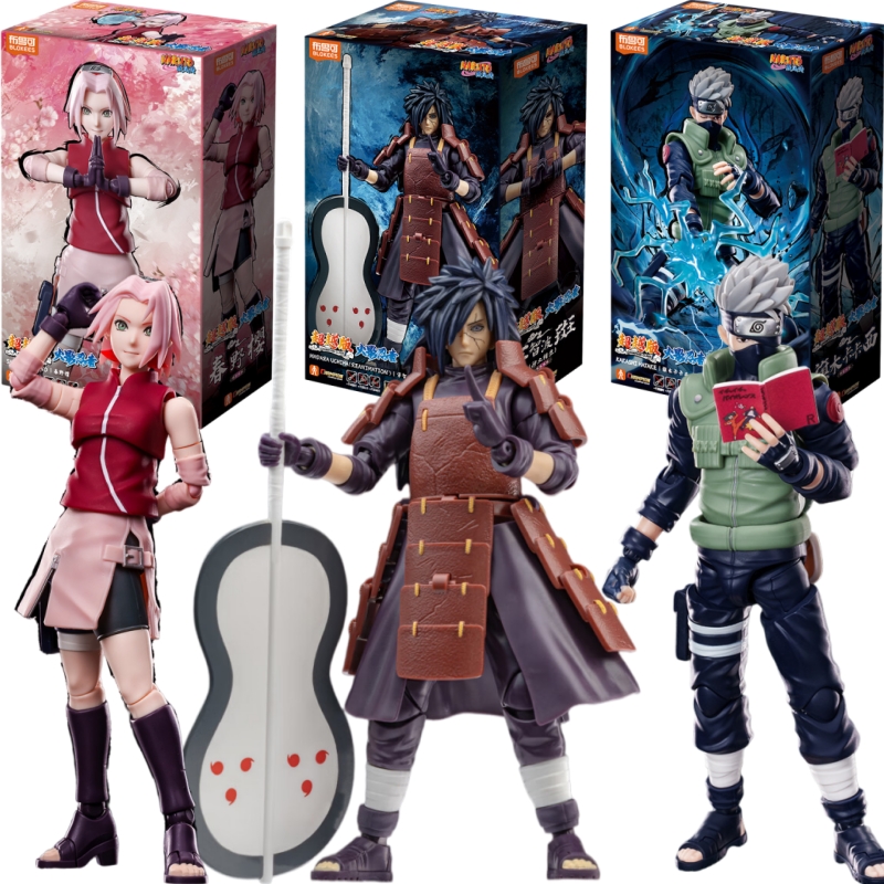 Оригинальные сборные фигурки BLOKEES NARUTO: Учиха Мадара, Какаши, Сакура, Минато. Серия CHAMPION CLASS. Подлинные модели игрушек.
