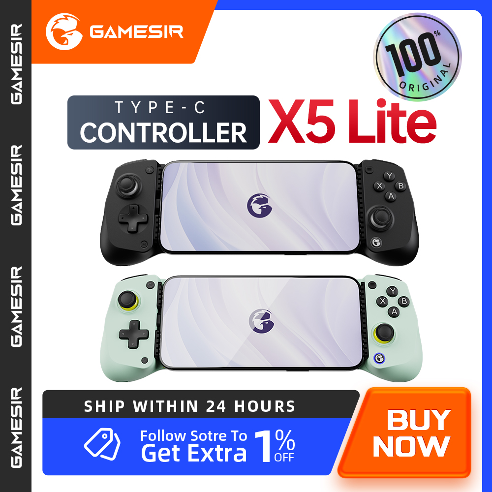 Controlador de Juegos Móvil Gamesir X5 Lite para Android y iPhone 16/15, Joystick con Efecto Hall, Gamepad Portátil para Jugar en Movimiento