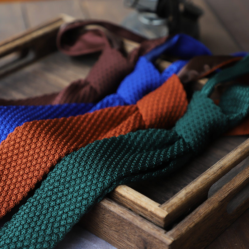 Heren gebreide stropdas effen kleurrijke das smalle slanke gebreide warme nekwarmer cadeau voor mannen klassieke geweven designer dagelijkse das