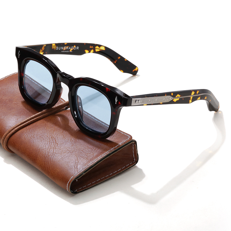 Occhiali con montatura quadrata in acetato Occhiali da sole scultati classici di tendenza universale per uomo e donna Outdoor UV400 fatti a mano