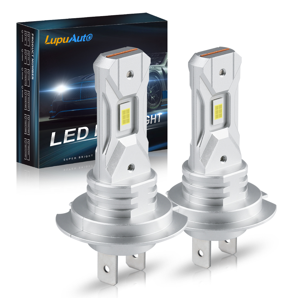 LupuAuto NUOVE Lampadine LED H7 60W 18000LM Lampada frontale senza ventola Wireless Mini formato per faro auto Lampadina LED CSP 6000K Xenon Bianco