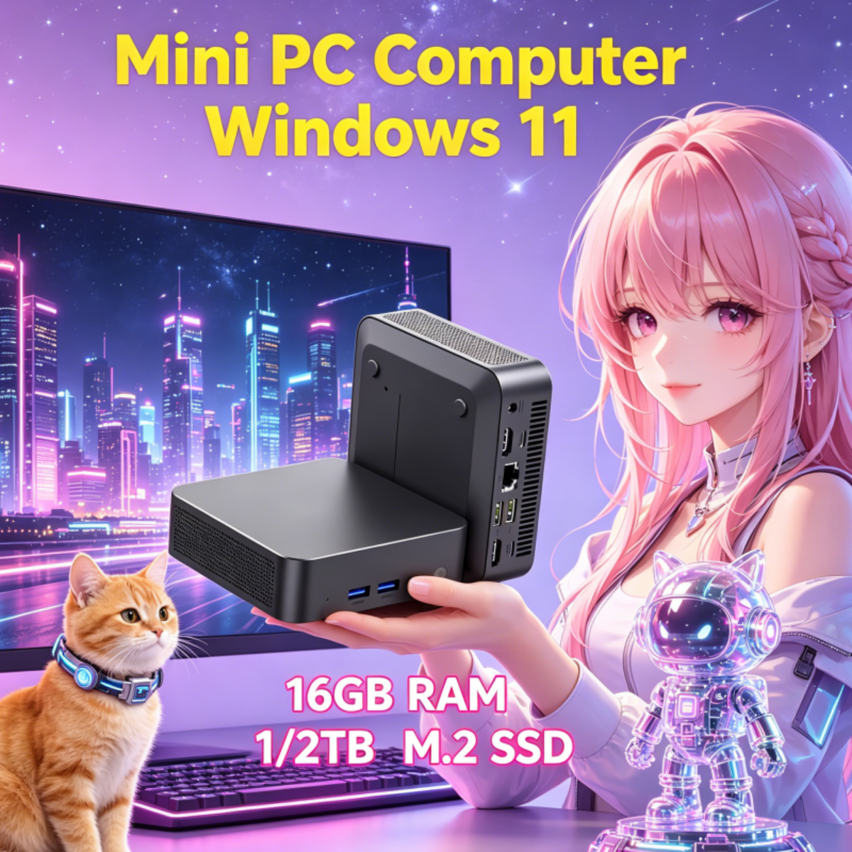 Trendy Portable Mini Desktop PC Core I9 8950HK Windows 11 Pro 16GB 2TB M.2 SSD BT5.2 WiFi6 With Laptop Bag