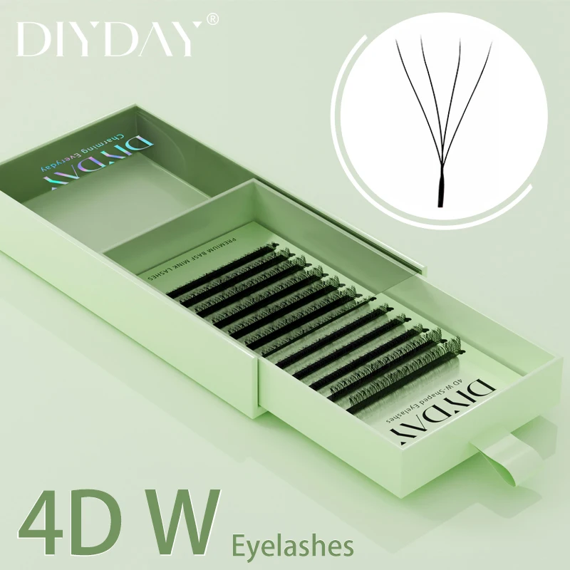 DIYDAY extensión de pestañas en forma de W, 4D, 8D, doble punta, floración automática, ventilador para extensiones de pestañas, pestañas w