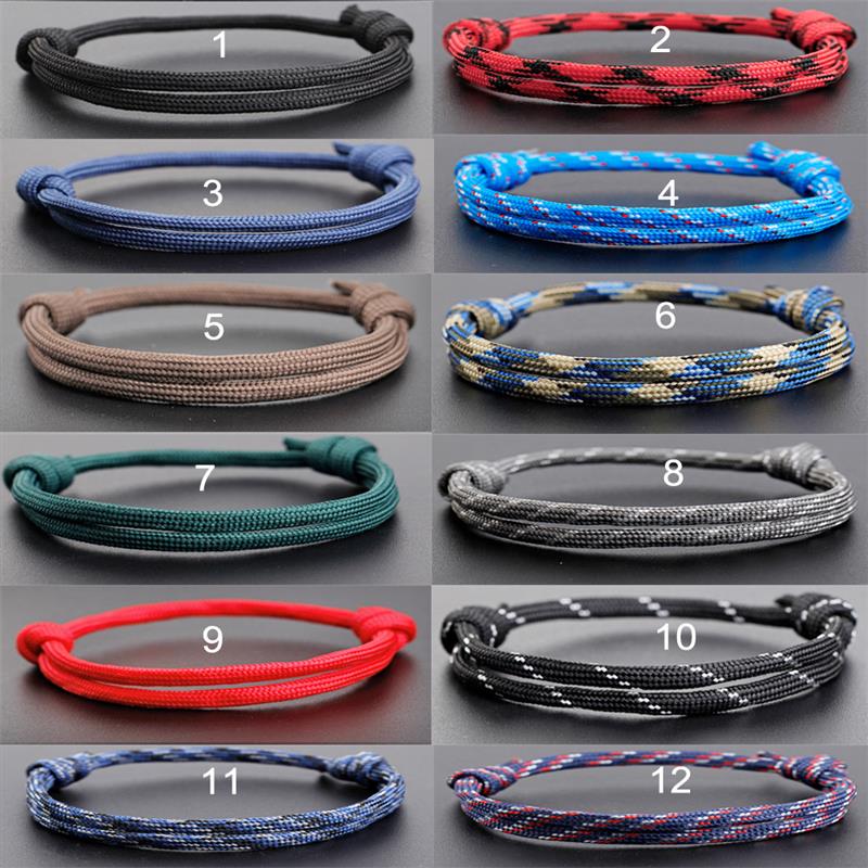 Pulseras de surfista de cuerda trenzada náutica de 12 estilos, pulsera de cuerda ajustada hecha a mano para hombres y mujeres, regalo de joyería
