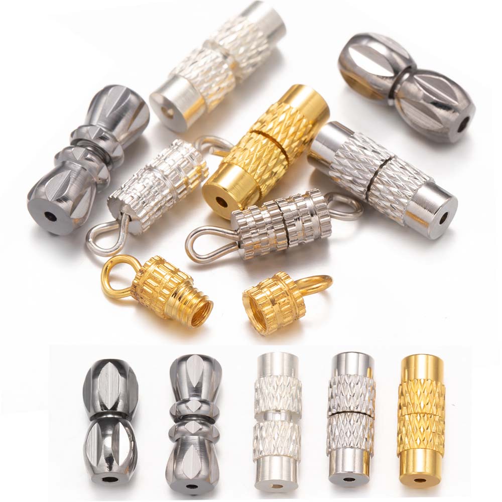 20 stücke Messing Schraube Verschluss Verschluss Schloss Schmuck End Spitze Kappen Für DIY Armband Halskette Machen Versorgung Zubehör Material