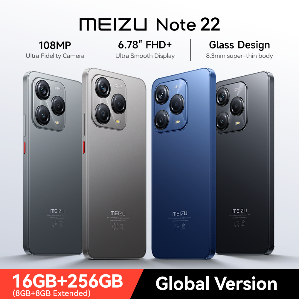 Смартфон Meizu Note 22 16 ГБ (8+8)/256 ГБ 4G NFC 108 МП, Android 15, Flyme AI OS, 120 Гц AMOLED