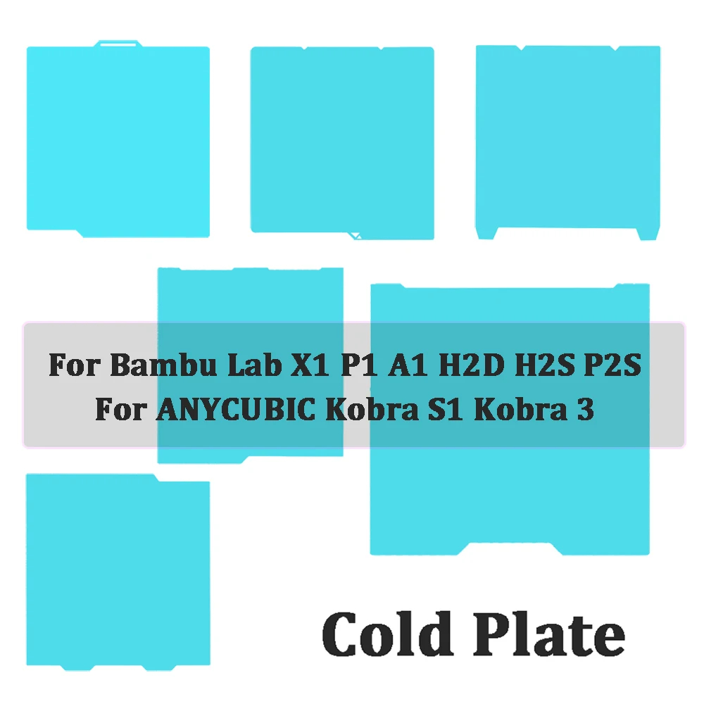 Cool Plate P2S Build Plate For Bambu Lab X1 P1 A1 H2D Spring Steel Double Sided Strong Adhesion For ANYCUBIC Kobra S1 Kobra 3