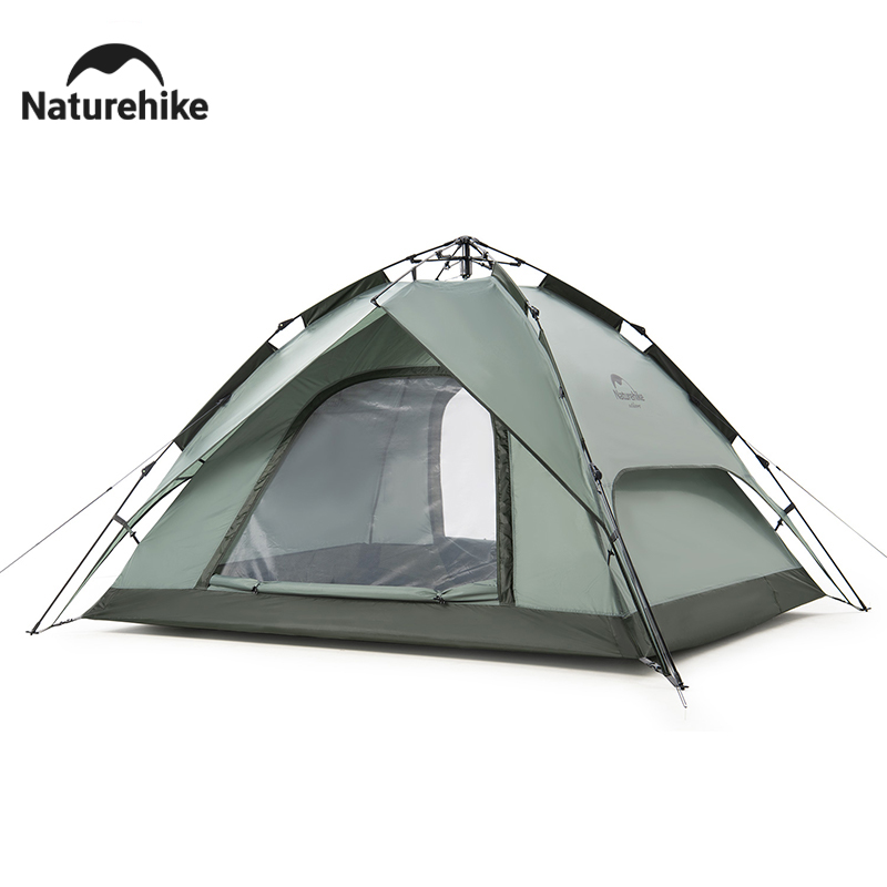 Naturehike tenda otomatis berkemah, Tenda satu sentuhan tahan air atap atas pintu ganda 3 orang, tenda luar ruangan pantai ikan