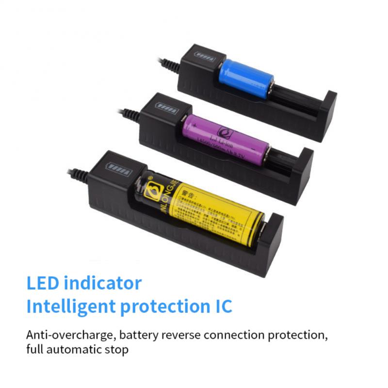 Cargador de batería inteligente Led Universal, protección multifuncional, carga rápida, portátil para baterías 16340/14500/18650/26650