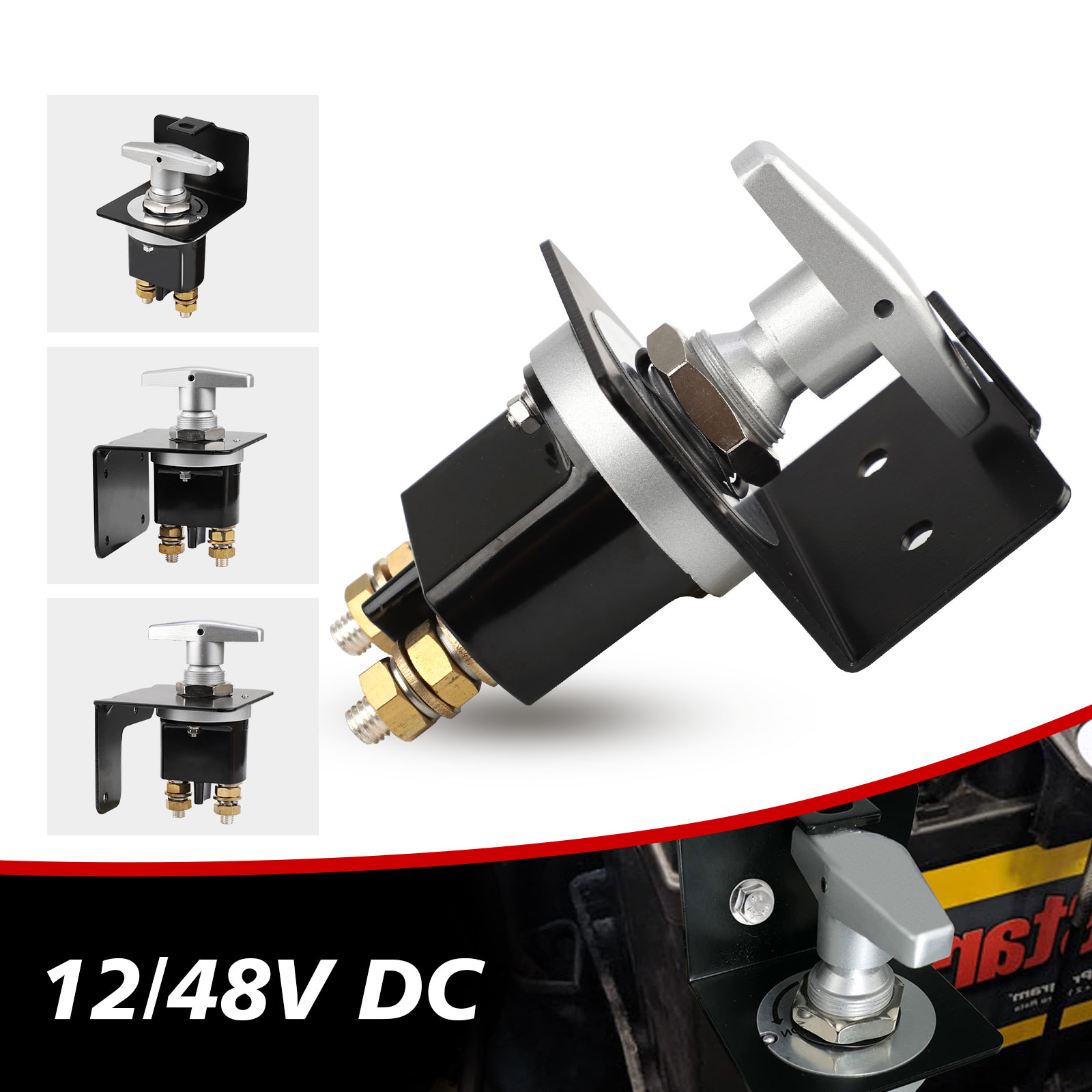 1500A Heavy Duty Battery Kill Mass Switch Battery Circuit Cutter Disconnecter Isolator With Keyhole For RV Camper Van Truck Boat