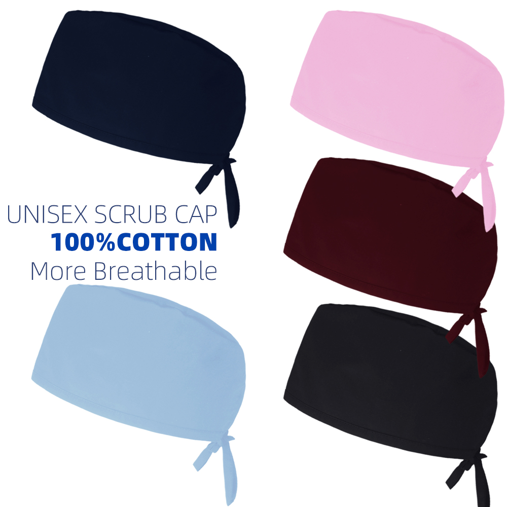 Nouveau solide gommage casquette femmes hommes soins infirmiers médicaux chapeaux beauté salle d'opération chapeau de travail clinique dentaire casquettes unisexe dentiste casquette chirurgicale
