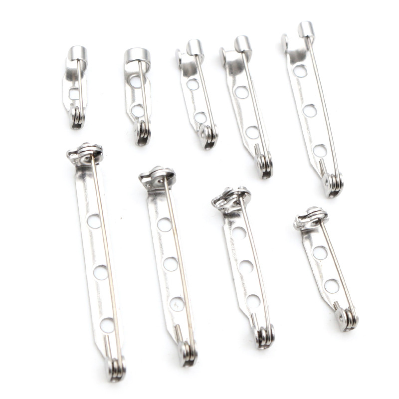 20pcs 14 17 19 20 25 32 38mm 316 Edelstahl Brosche Clip Pins Sicherheit Brosche Einstellungen Blank für DIY Schmuck Machen Lieferungen
