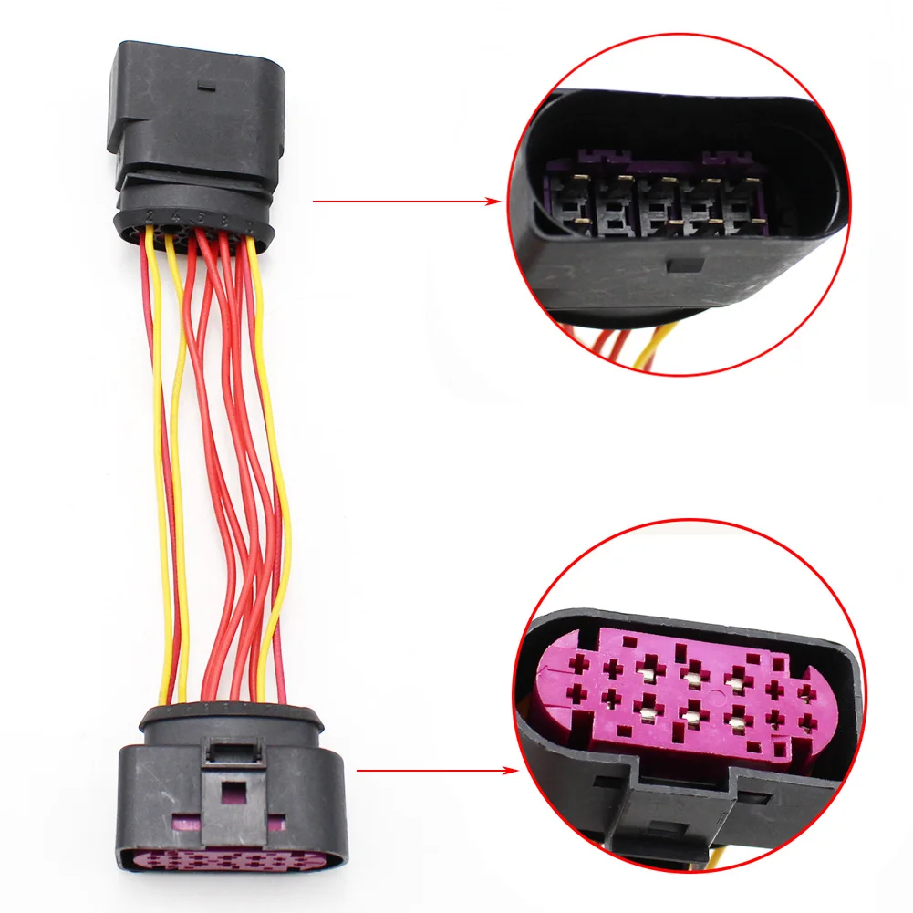 Aksesoris Mobil Xenon Lampu 10-14 Pin Wiring Harness Konektor Adaptor Steker 1J0973737 1J0973835 Cocok untuk VW AUDI