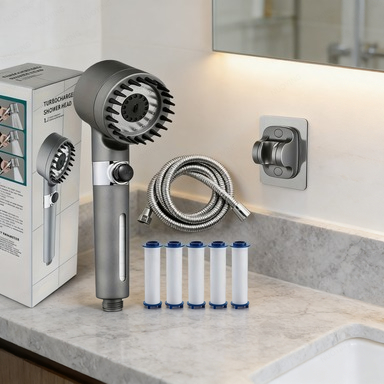 Hochdruck-Turbo-Ionen-Duschkopf 2026 Neuer Handbrause-Filter Mehrere Sprühmodi Eingebauter Filter mit Ein/Aus-Schalter