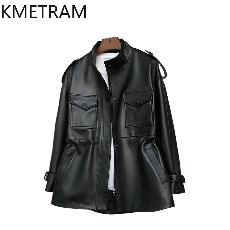 女性用本革ジャケット,シープスキンアウター,秋冬服,100% シープスキン,新品,2022
