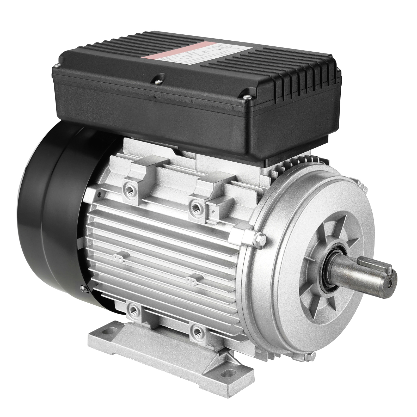 SucceBuy Motor Listrik AC 1.1 KW Motor Kompresor Udara Fase Tunggal Poros Berpengunci 24 mm Rotasi CW/CCW untuk Mesin Pertanian