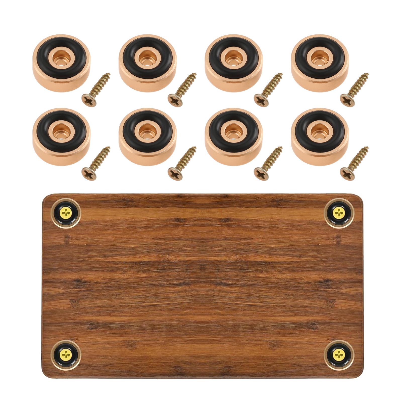 8 Pies para Tabla de Cortar con Almohadillas Antideslizantes, Patas de Aleación de Aluminio con Pies de Goma y Kit de Tornillos para Muebles, Sillas y Gabinetes