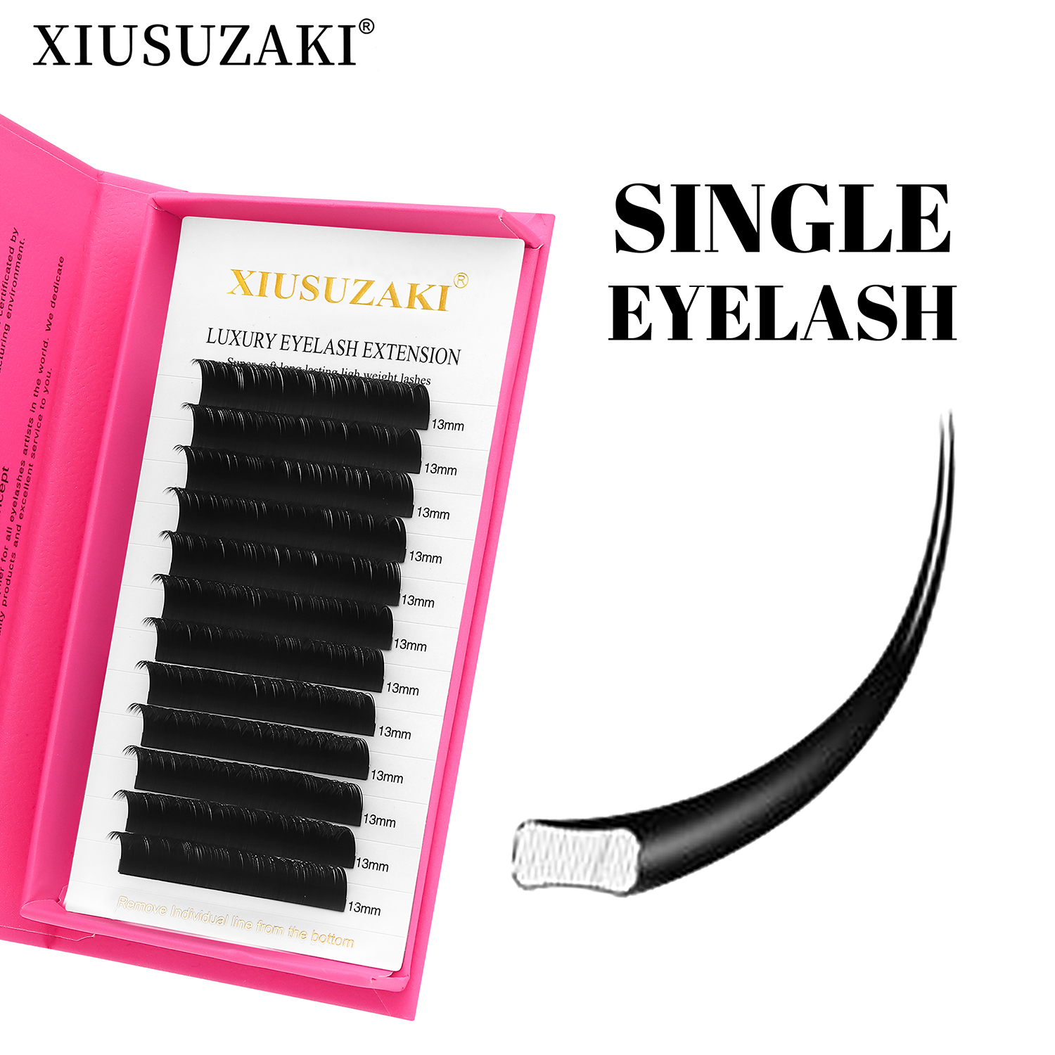 XIUSUZAKI Ellipse Flat Lashes Split Tips Matte Black Soft Natural Individual Classic Eyelashes Extensions Flat Lashes Suppliers