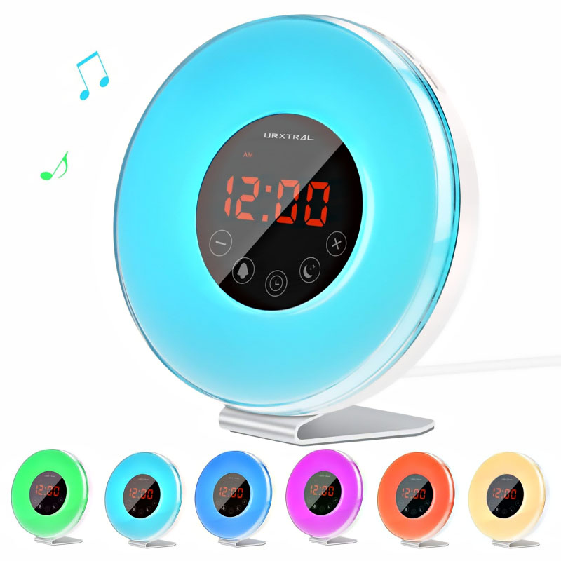 Meyuge Noisy Cyfrowy Budzik LED Lampka Nocna Powierzchnia Wody Inteligentne Oświetlenie Zegar Ścienny Radio FM Oświetlenie/Stojak Nig