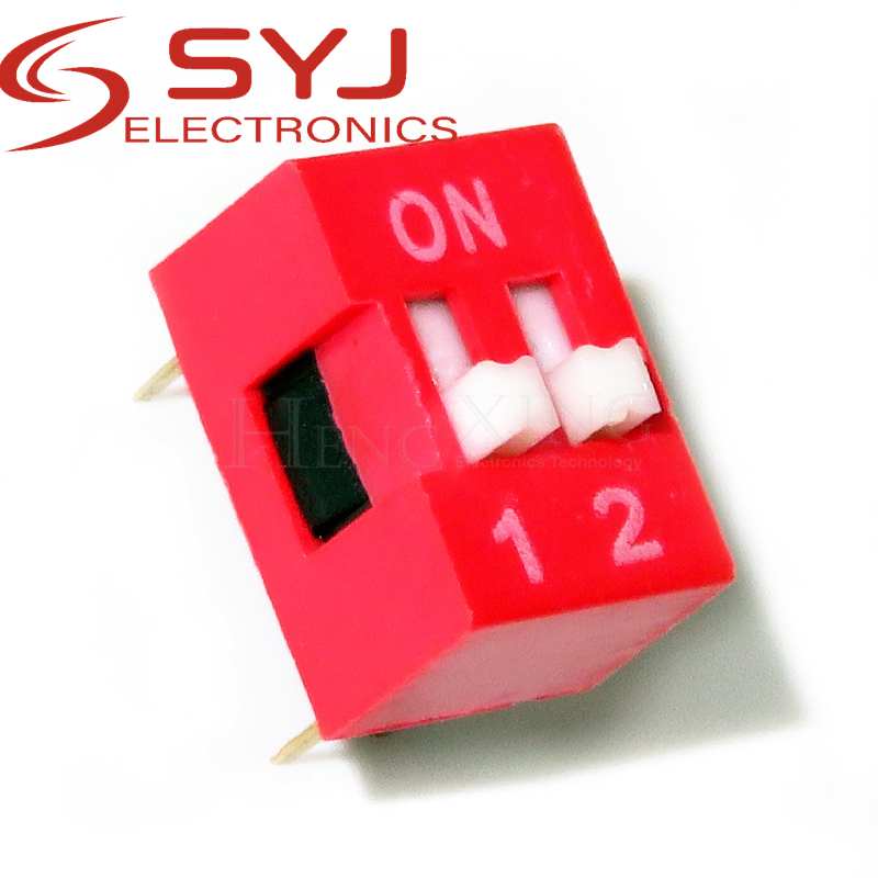 Interruptor DIP rojo, DS-02, 2 dígitos, 10 unidades