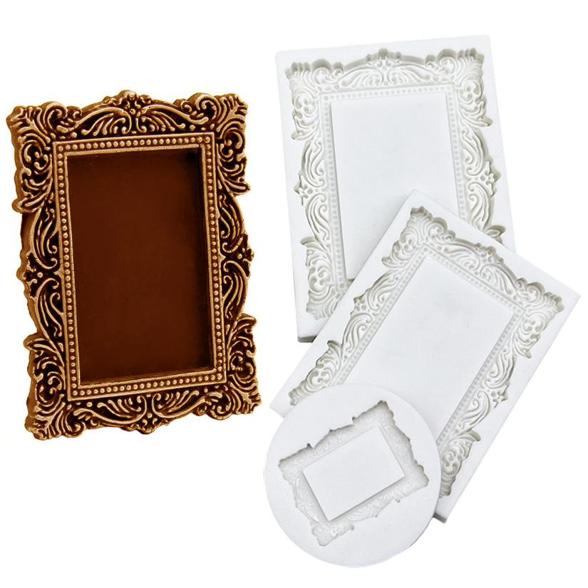 Photo Frame Silicone Mold Fondant Chocolate Sugarcraft Mold Cake Decorating Tools Baking Accessories