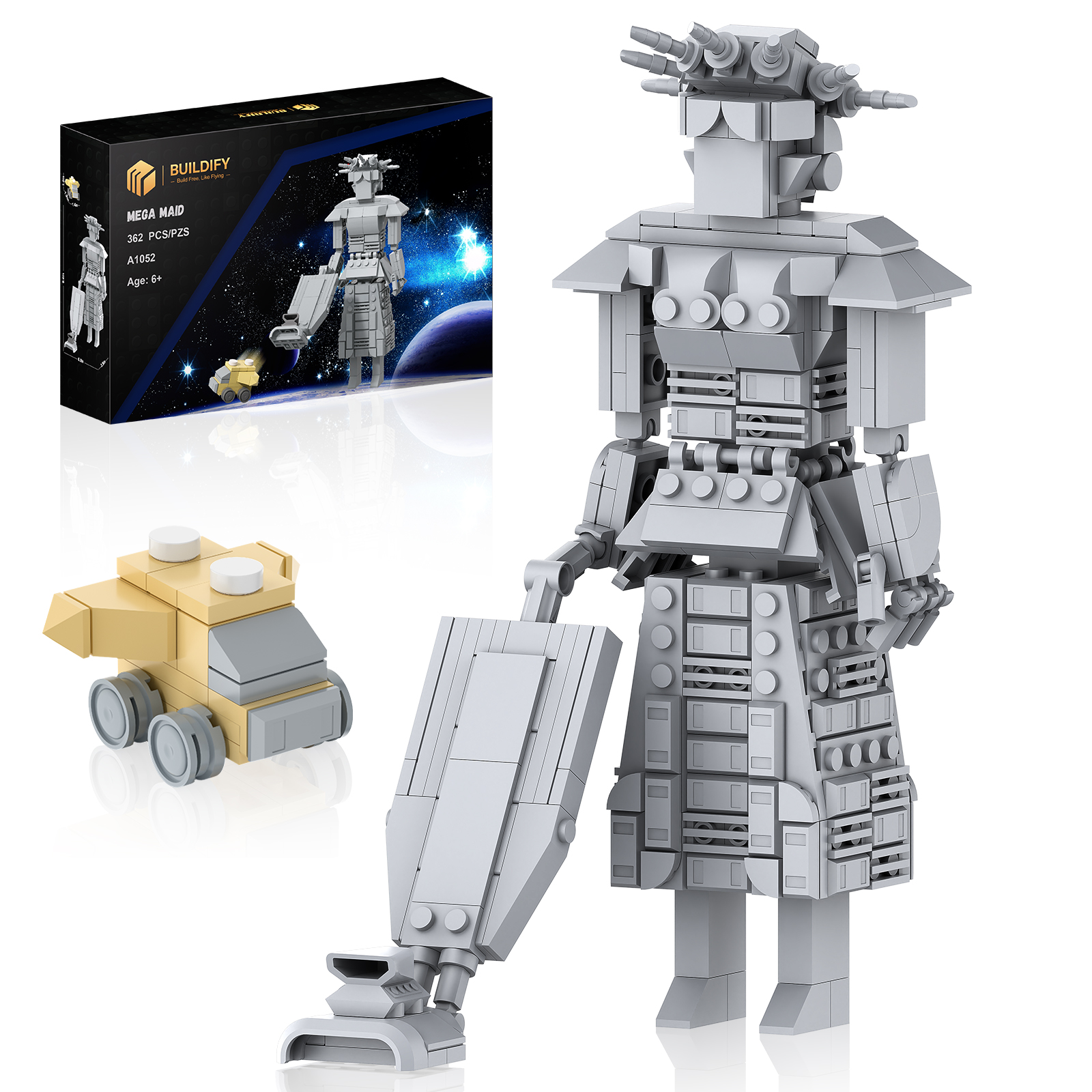 Spaceballs Mega Maid Roboter-Bausteine-Set, klassisches nostalgisches Battle Mech-Modellspielzeug, bestes Geschenk für Fans (362 Teile)