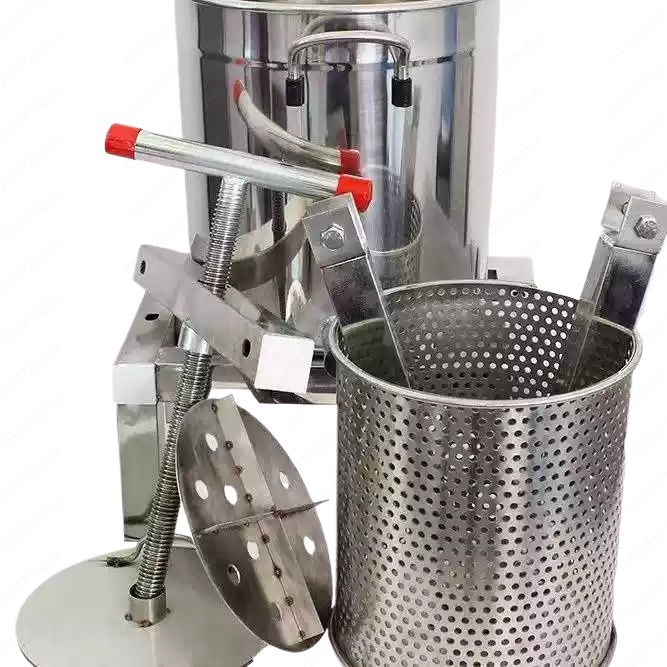 2-in-1-Hand-Entsafter und Honigpresse, Honigextraktionsset aus Edelstahl für zu Hause mit Wachsfilter für frischen Saft und reinem Honig