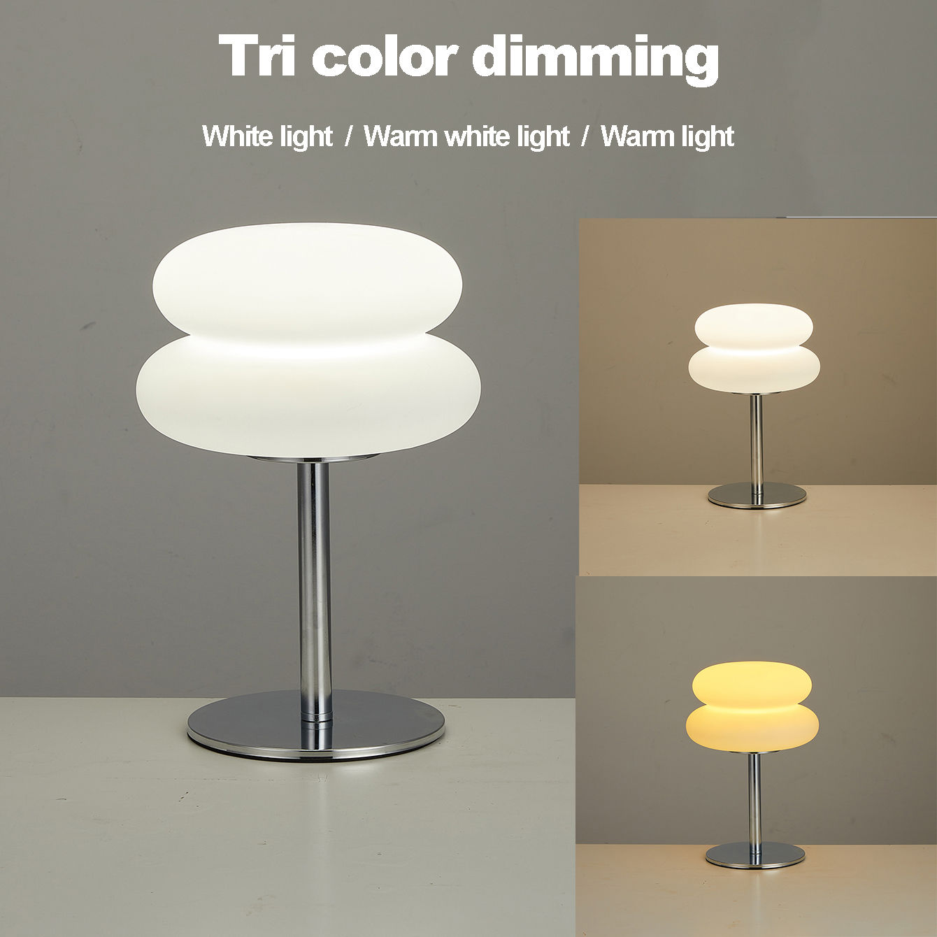 Bauhaus candeeiro de mesa abajur plástico quarto cabeceira sala estar nordic cogumelo lâmpada 9 níveis brilho escurecimento luz ambiente
