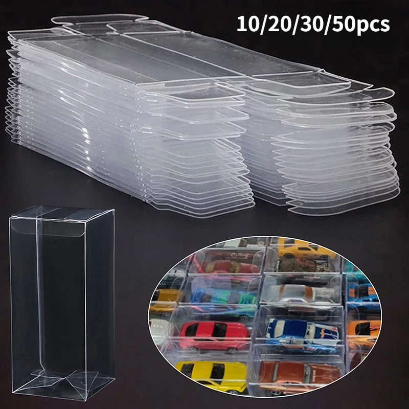 Caja de exhibición transparente de PVC para juguete, soporte de almacenamiento a prueba de polvo, Protector de caja de regalo, decoración para fiesta de boda, 1/64