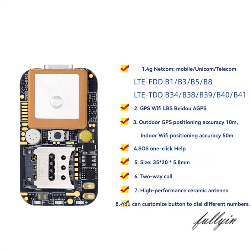 Płytka PCBA z układem FULL-ZX908 Mini 4G GPS Tracker do lokalizacji pojazdów, samochodów i osób, bezprzewodowy system śledzenia WIFI Beidou Satellite Locator
