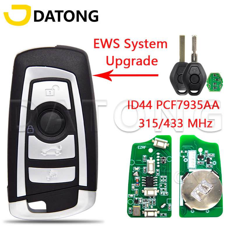 Datong World Klucz zdalnego sterowania do BMW E38 E39 E46 M5 X3 X5 Z3 Z4 EWS 315/433MHz ID44 PCF7935 Chip Upgrade Flip