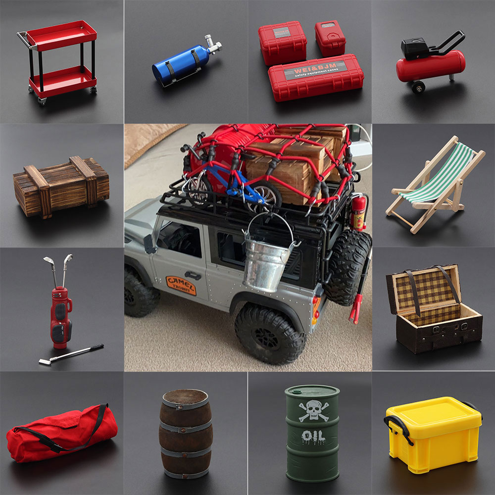 Accesorios de herramientas de decoración simulada de escena de coche RC para 1/10 Crawler TRX4 TRX6 Axial SCX10 90046 AXI03007 Capra YK4102