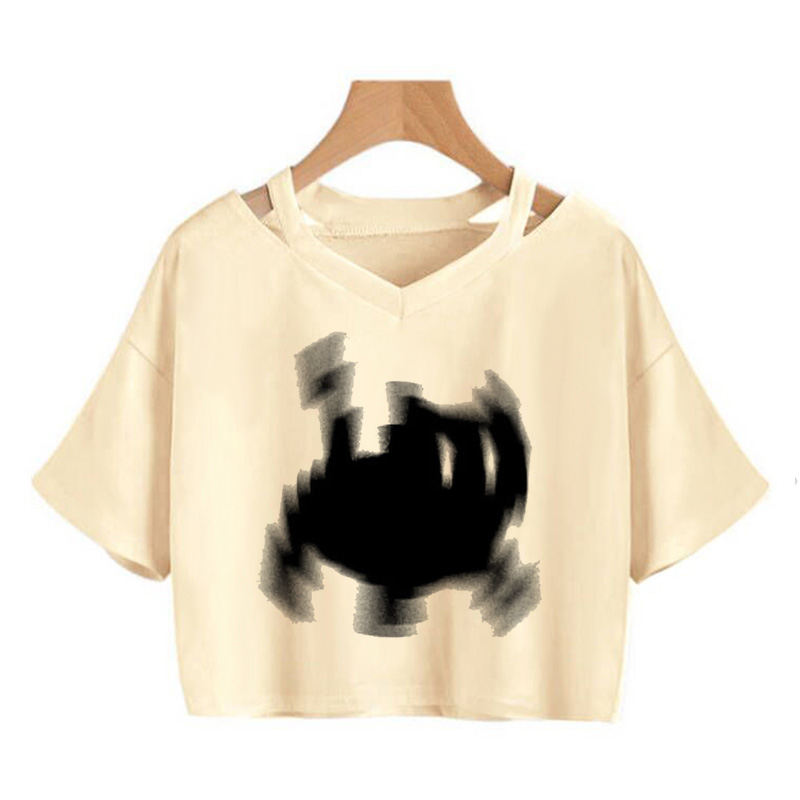 Streetwear Funny Cat T Shirt Crop Top donna Shirt Cropped Graphic Ulzzang T-Shirt anni '90 Tshirt Top Tee donna Gothic
