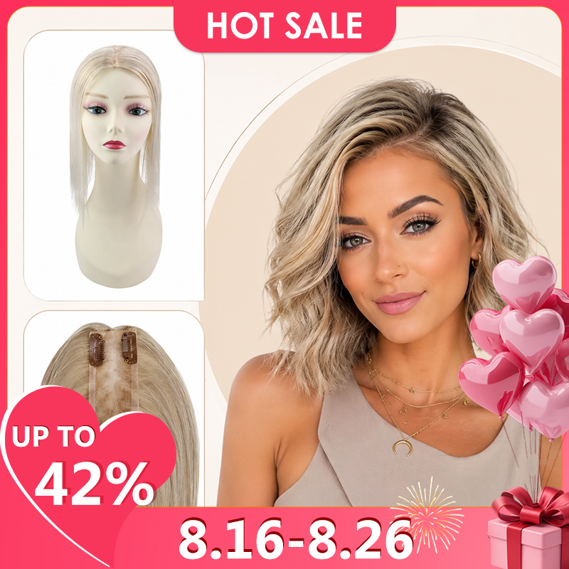 Ugeat cabelo topper natural cabelo humano mono base 3x5 polegada respirável feminino peruca invisível parte livre toppers de cabelo para salão de beleza