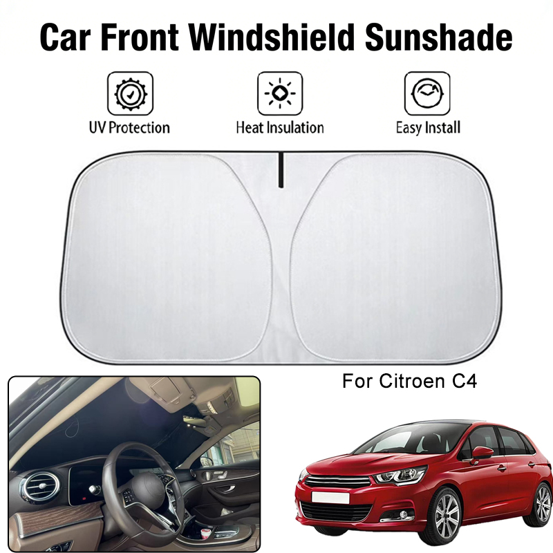 Солнцезащитный чехол на лобовое стекло автомобиля для Citroen C4, защита от ультрафиолета, теплоизоляция, аксессуары для защиты от солнца в салоне автомобиля