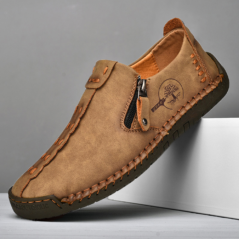Ręcznie robione skórzane buty męskie wygodne wsuwane mokasyny oddychające buty skórzane płaskie buty męskie gorąca sprzedaż mokasyny oprzyrządowanie buty Plus rozmiar