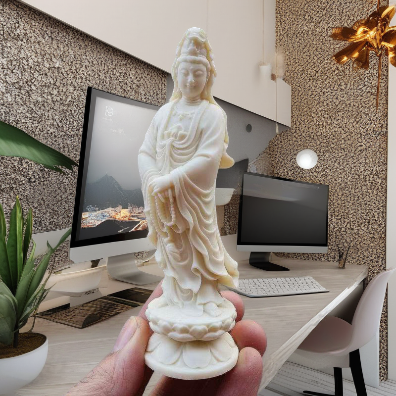 Figurine de personnages Guanyin en résine, statues de bouddha chinois, salon de maison, chambre, bureau, statue de décoration Feng Shui, 4,71 pouces